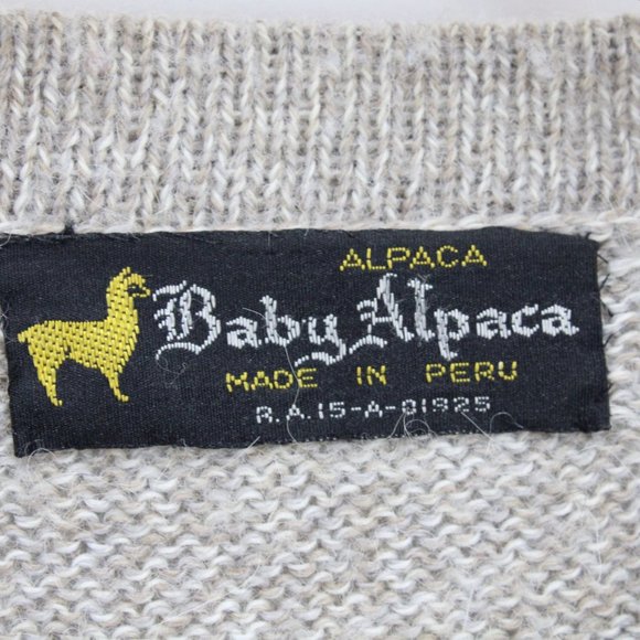 Baby Alpaca Sweater Cardigan Womens Gray Button Front Knit Made In Peru Size XL - Picture 5 of 8